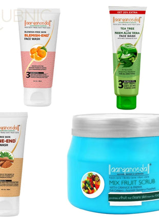 Aryanveda Mix Fruit Face Scrub AND FACE WASH COMBO - FACE