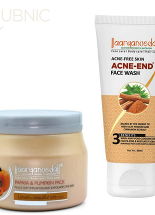 Aryanveda Papaya Pumpkin Face Pack & Acne-End Face Wash -