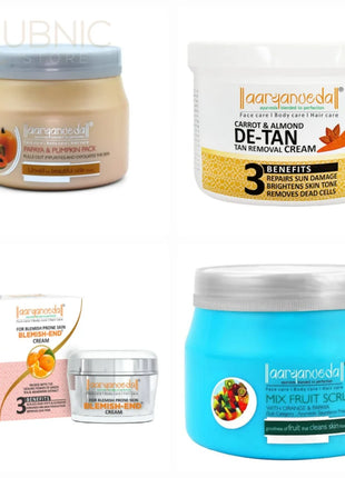 Aryanveda Papaya Pumpkin Face Pack & BLEMISH D TAN SCRUB