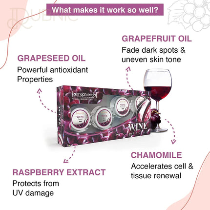 Aryanveda Wine Facial Kit for Soft Glowing & Brighter Skin -