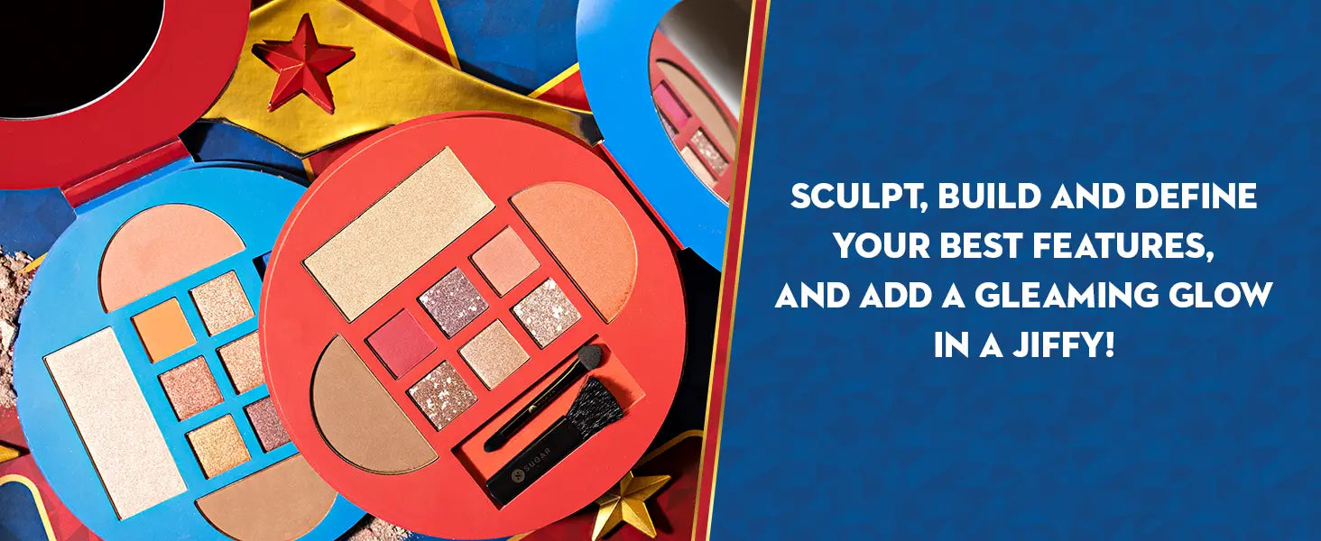 SUGAR Cosmetics X Wonder Woman Face and Eyeshadow Palette