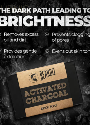 Beardo Activated Charcoal Brick Soap - BATH SHOP