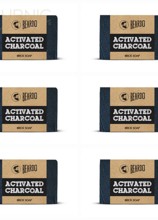 Beardo Activated Charcoal Brick Soap pack of 6 - BATH SHOP