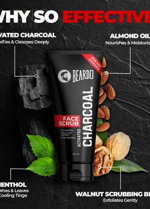 Beardo Activated Charcoal Face Scrub pack of 2 - FACE SCRUB