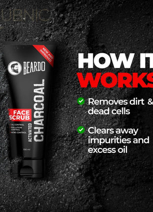 Beardo Activated Charcoal Face Scrub pack of 2 - FACE SCRUB