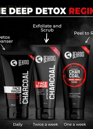 Beardo Activated Charcoal Face Scrub pack of 3 - FACE SCRUB