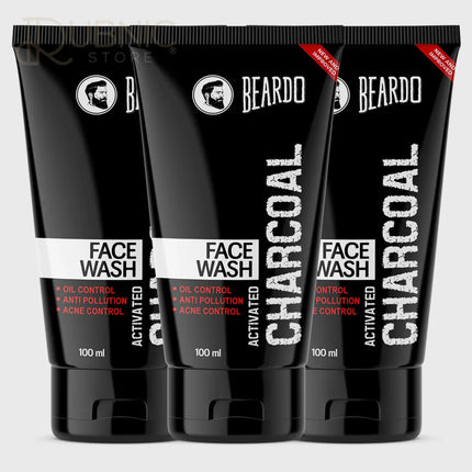 Beardo Activated Charcoal Facewash 100 ML PACK OF 3 - face