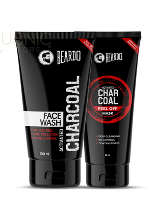 Beardo Activated Charcoal Facewash & Peel Off Mask Combo -