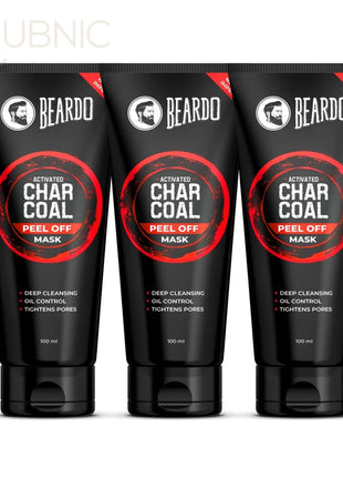 Beardo Activated Charcoal Peel Off Mask pack of 3 - PEEL OFF