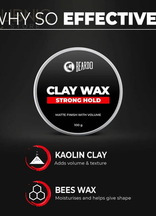 Beardo HAIR CLAY Wax - Strong Hold - hair wax