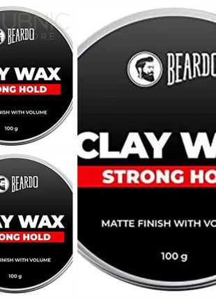 Beardo HAIR CLAY Wax - Strong Hold pack of 3 - hair wax