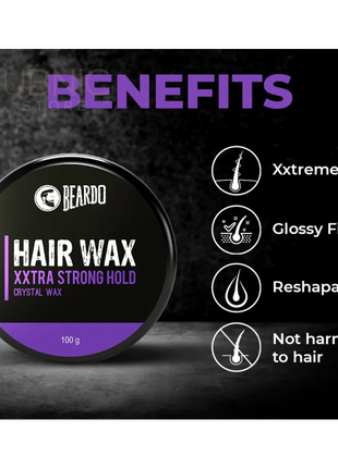 Beardo Hair Wax XXTRA STRONGHOLD Crystal Wax - hair wax