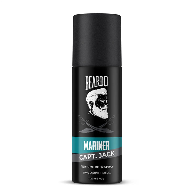 a bottle of beardo marine captain jack deodorant