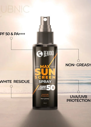 Beardo Max Sunscreen Spray SPF-50 pack of 2 - SUNSCREEN