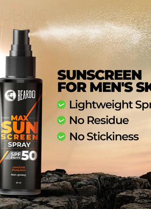 Beardo Max Sunscreen Spray SPF-50 pack of 2 - SUNSCREEN