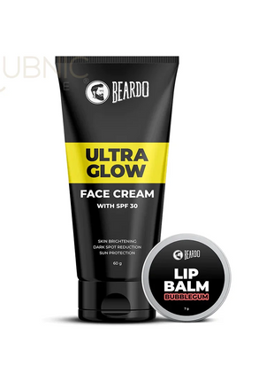 Beardo Ultraglow Face Cream & Lip Balm (Bubblegum) Combo -