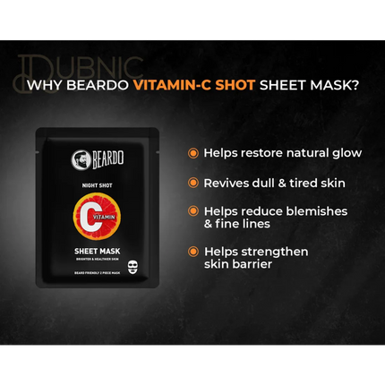 Beardo Vitamin C Sheet Mask pack of 6 - SHEET MASK