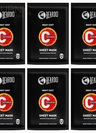 Beardo Vitamin C Sheet Mask pack of 6 - SHEET MASK