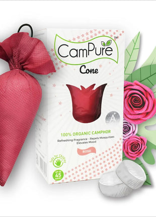 CAMPURE CamPure Cone Rose - PACK OF 1 - Camphor Cone