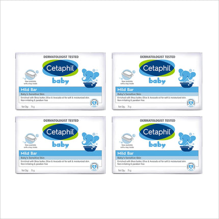 Cetaphil Baby Mild Bar for Face and Body - PACK OF 4 - BATH