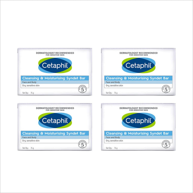 Cetaphil Cleansing and Moisturising Syndet Bar - PACK OF 4
