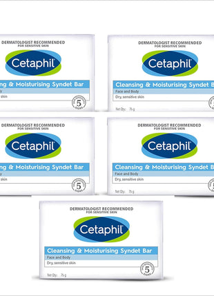 Cetaphil Cleansing and Moisturising Syndet Bar - PACK OF 5