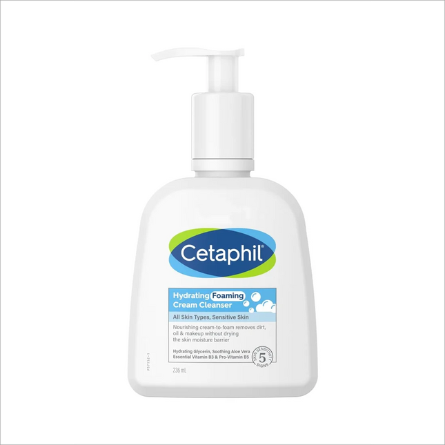 Cetaphil Hydrating Face Wash Cream to Foam Cleanser 236ml -