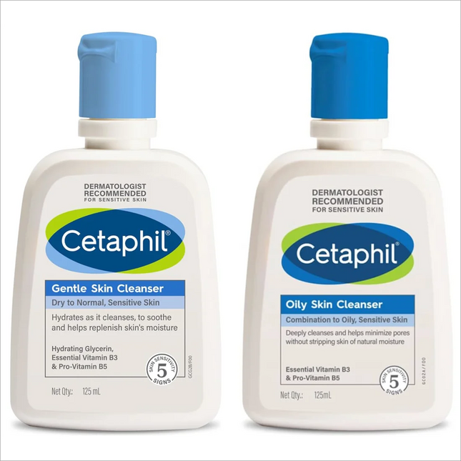 Cetaphil Oily Skin Cleanser 125ml & CETAPHIL Gentle Skin