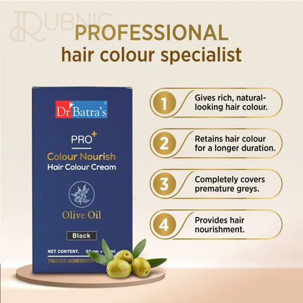 Dr Batra’s® Pro+ Colour Nourish Hair Colour Cream - Black -