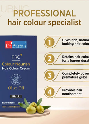 Dr Batra’s Pro+ Colour Nourish Hair Colour Cream BLACK PACK