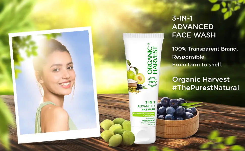 Organic Harvest 3 In 1 Premium Face Wash