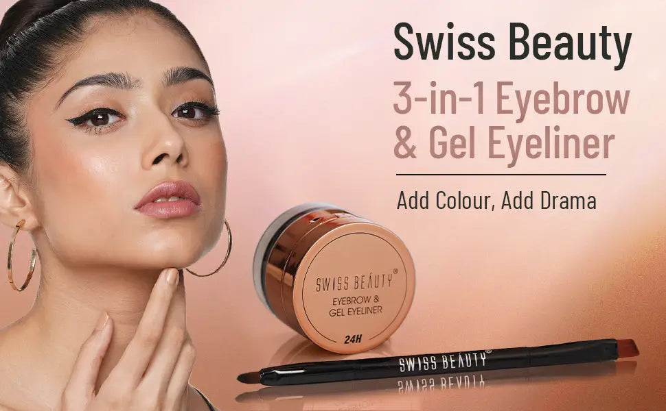 Swiss Beauty Waterproof Eyebrow & Gel Eyeliner 2 In 1