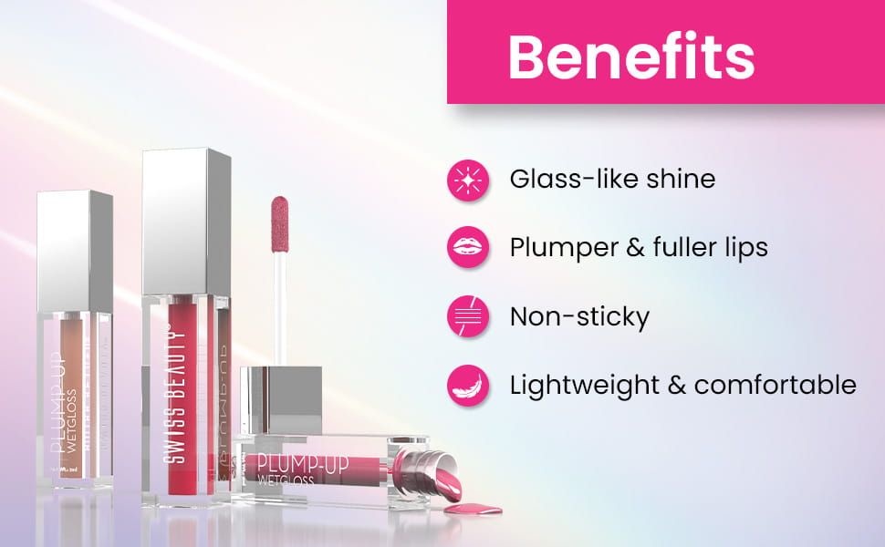 Swiss Beauty Plump-Up Wet Lightweight Lip Gloss