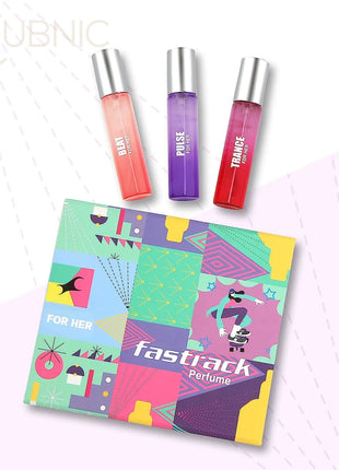 Fastrack Trance+Pulse+Beat Perfume Travel and Gift Set her -