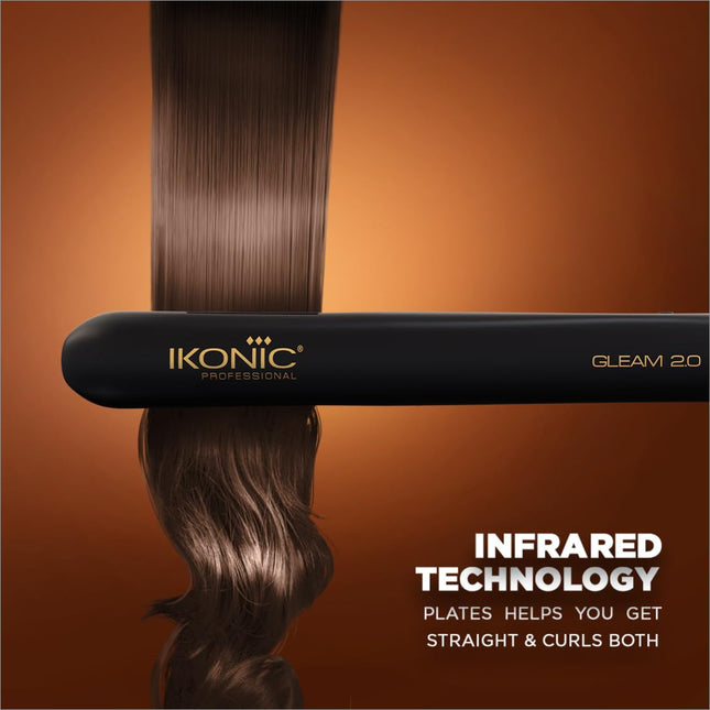Ikonic Gleam Hair Straightener Black| Super slim 1 inch