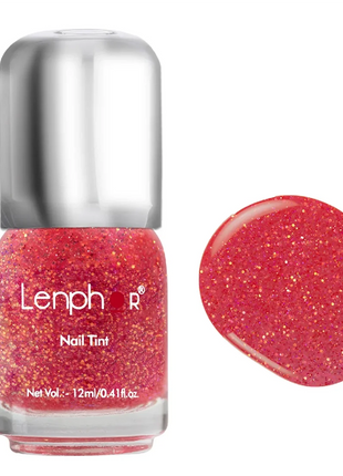 Lenphor Glitter Nail tint 12 ml - Pink Lust - NAIL PAINT