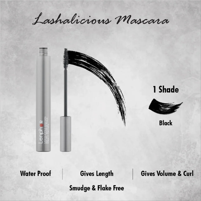 Lenphor Waterproof & Smudge Proof Mascara Lashalicious -