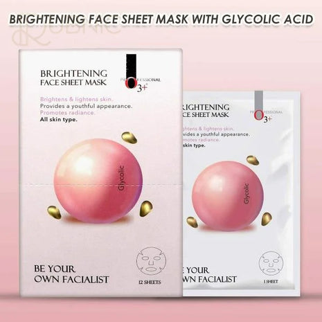 O3+ Facialist Brightening Face Sheet Mask With Glycolic pack