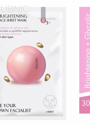 O3+ Facialist Brightening Face Sheet Mask With Glycolic pack