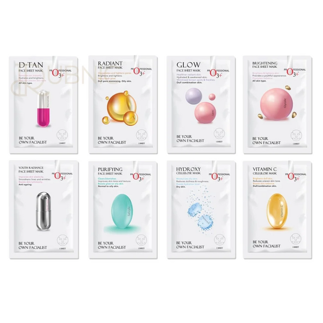 O3+ Facialist Face Sheet Mask Pack of 8 - For all Skin Type