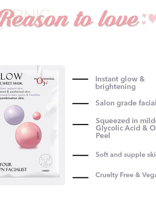 O3+ Facialist Glow Sheet Mask pack of 12 - SHEET MASK