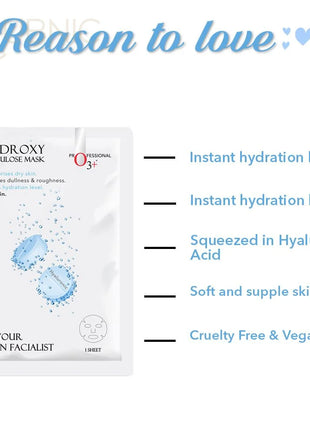 O3+ Facialist Hyaluronic Hydroxy Cellulose Mask pack of 12 -