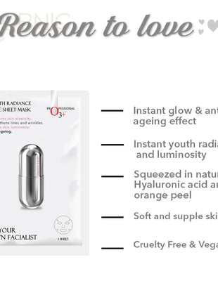 O3+ Facialist Youth Radiance Sheet Mask With Glycolic -