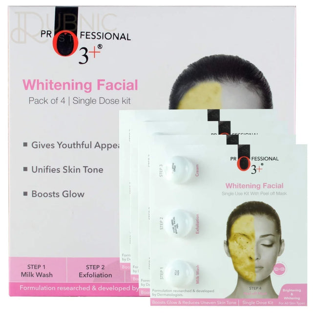 O3+ Whitening Facial Pack of 4 | Single Dose Kit 180g -