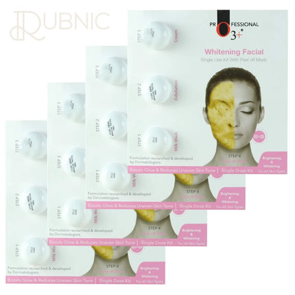 O3+ Whitening Facial Pack of 4 | Single Dose Kit 180g -