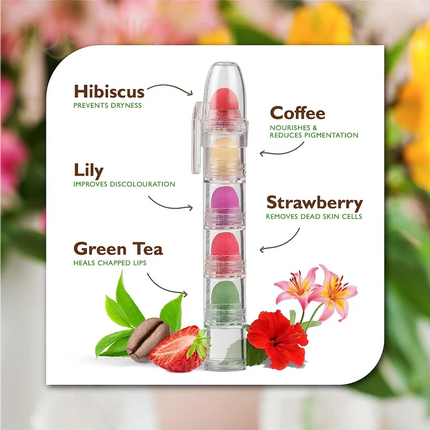 Organic Harvest 5-in-1 Lip Balm Hibiscus Lily Coffee Green