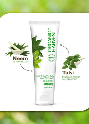 Organic Harvest Acne Control Mattifying Face Wash: Neem &