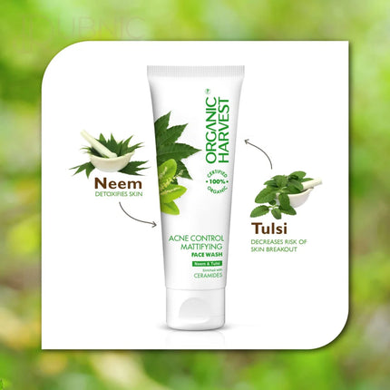 Organic Harvest Acne Control Mattifying Face Wash: Neem &