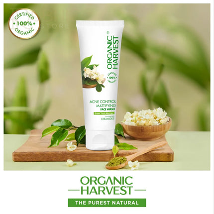 Organic Harvest Acne Control Mattifying Face Wash Green Tea