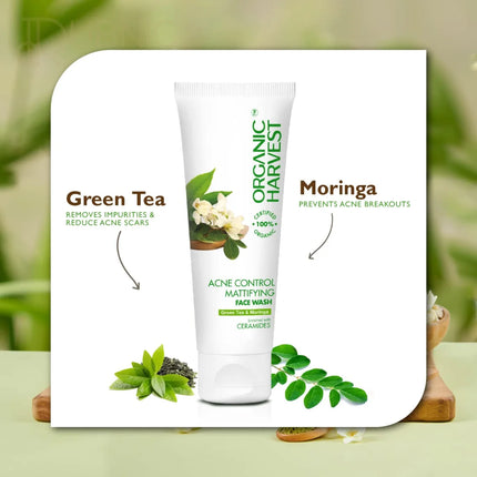 Organic Harvest Acne Control Mattifying Face Wash Green Tea